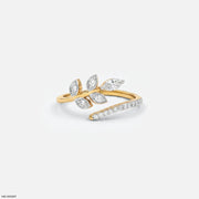 Nature Leaf Bypass Diamond Ring