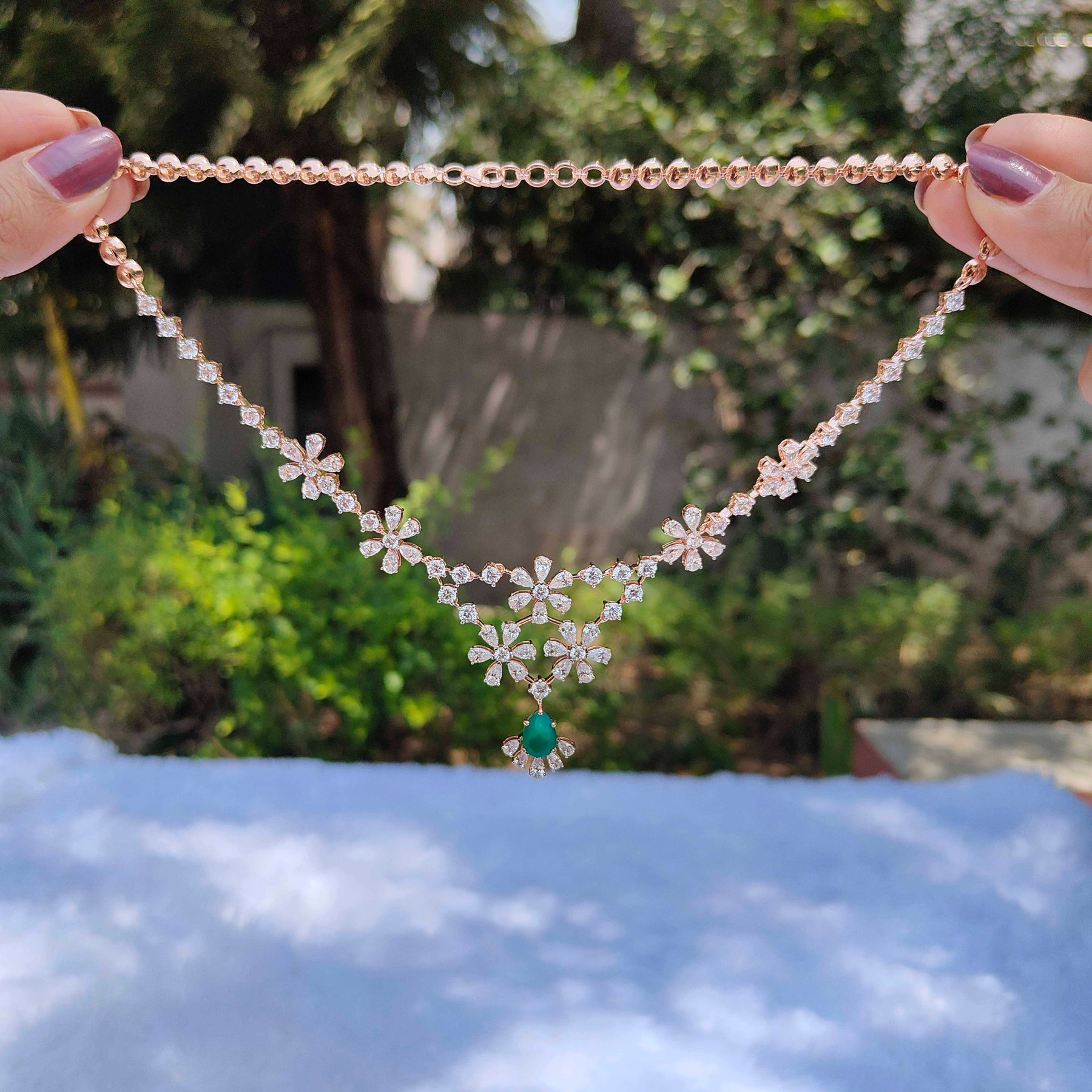 Beloved Daisy Diamond Necklaces 14K Rose Gold