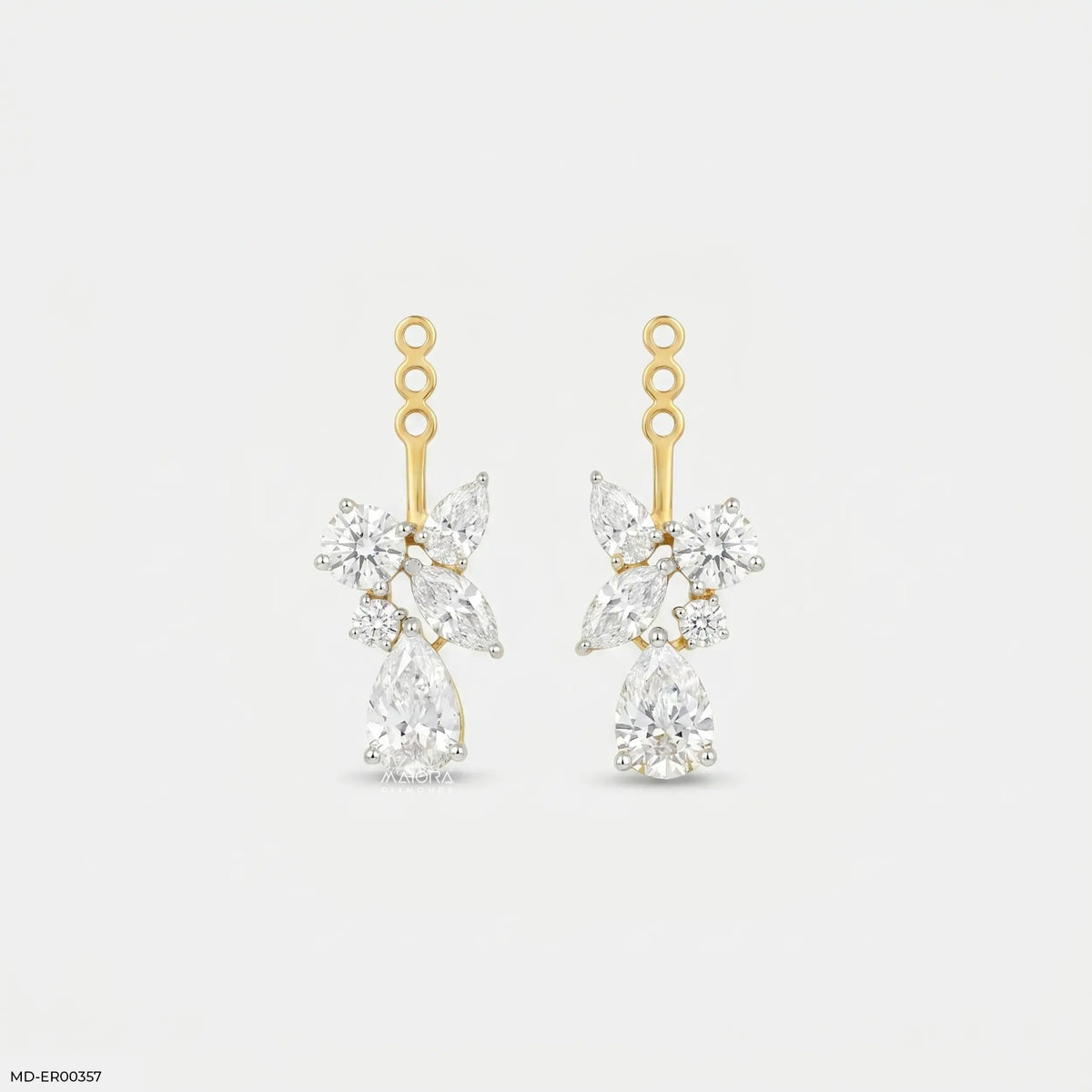 2.95 Multi Fancy Shape Detachable Diamond Earrings