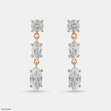 Trio Of Light Lab Diamond Earrings 14K White Gold