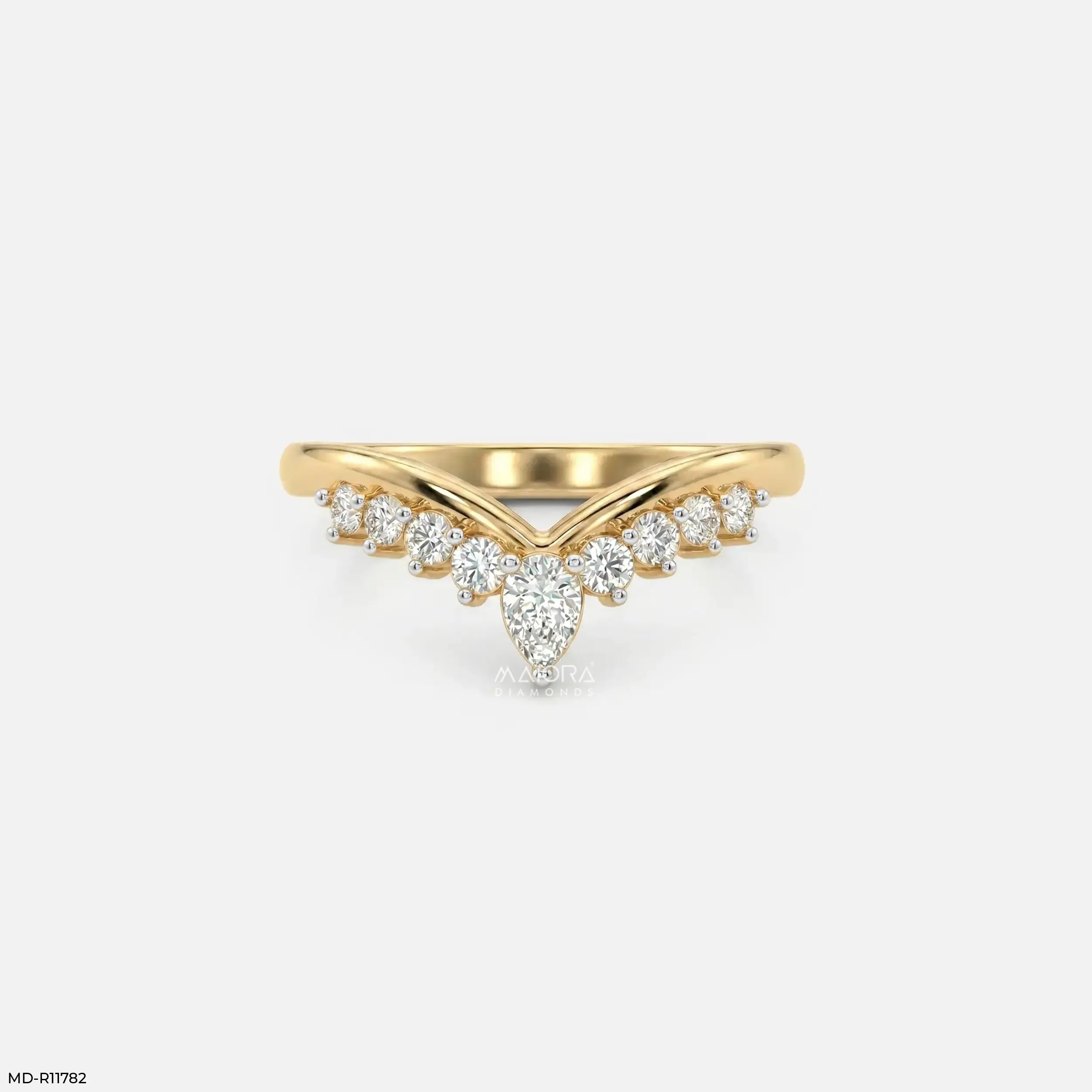 Petal Wave Vanki Diamond Ring 9K Yellow Gold