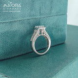 Halo Princess Diamond Ring 14K White Gold