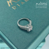 Halo Princess Diamond Ring 14K White Gold