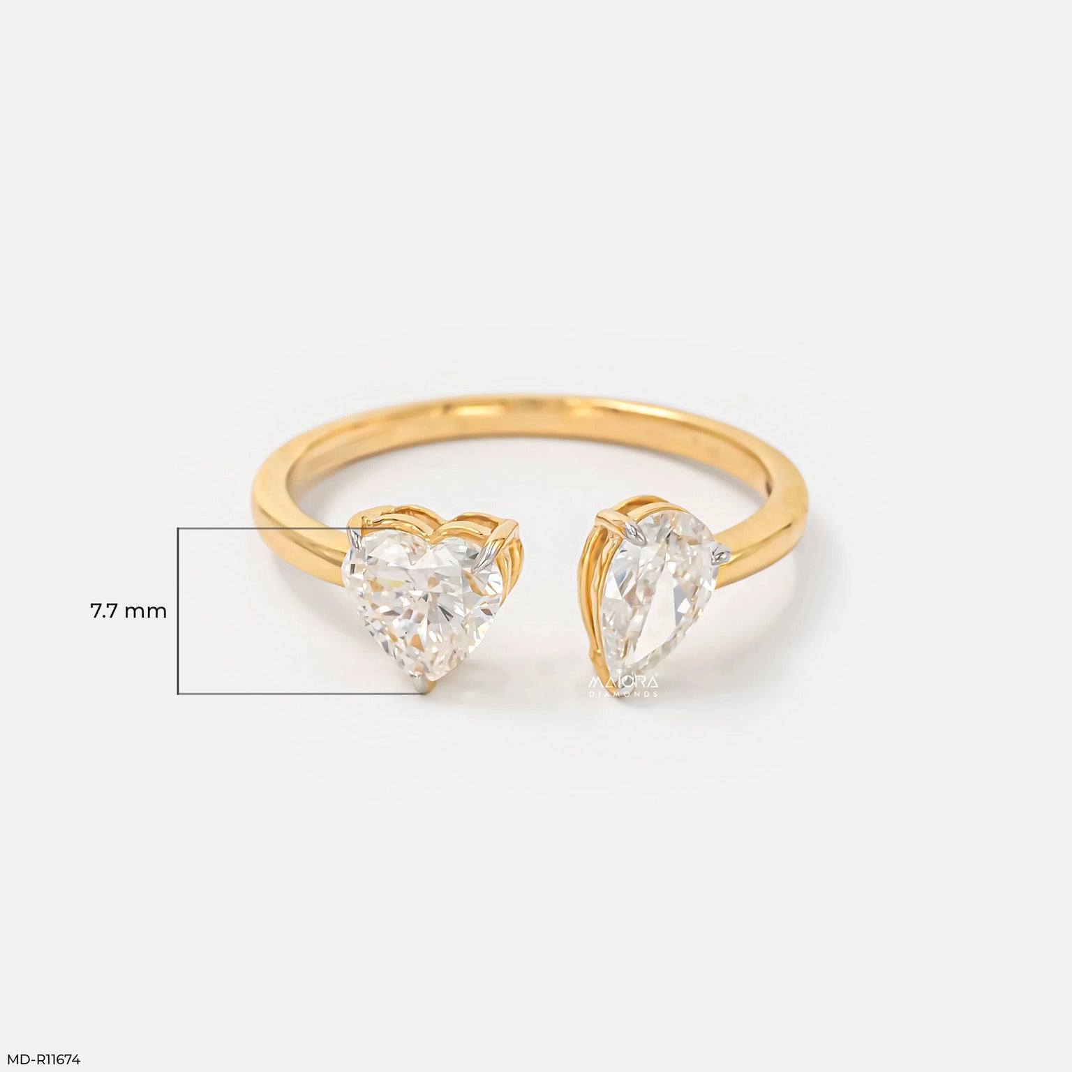 Peart Toi et Moi Solitaire Diamond Rings