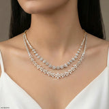 Unique Lab Diamond necklace 9K Yellow Gold